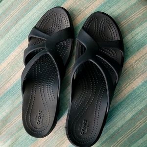 Crock black sandals  size 8